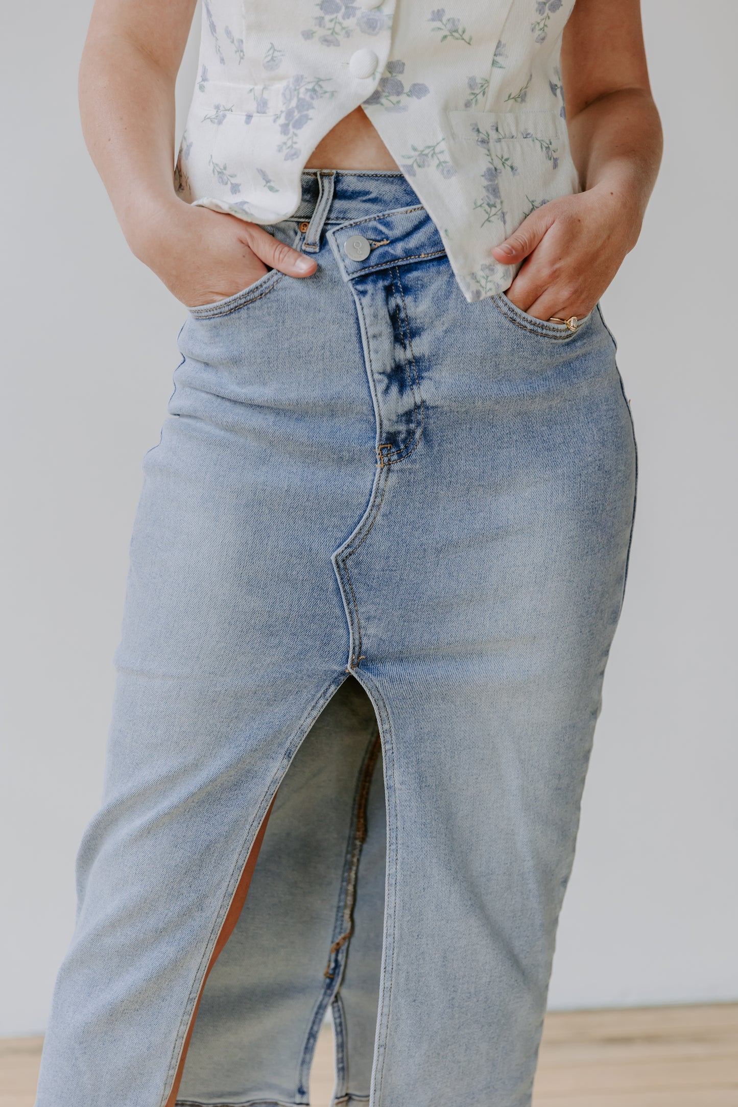 Hallie Denim Midi Skirt