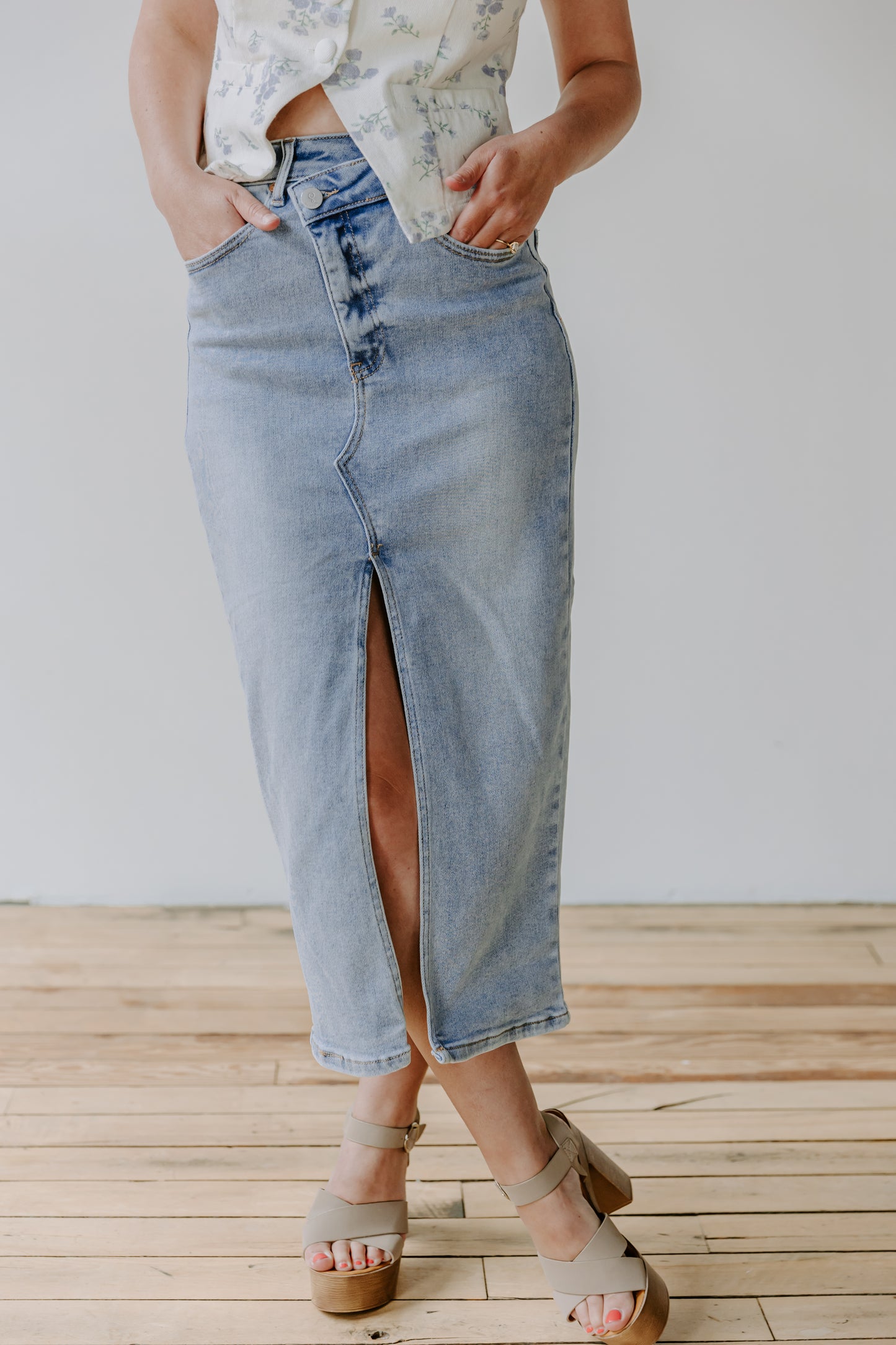 Hallie Denim Midi Skirt