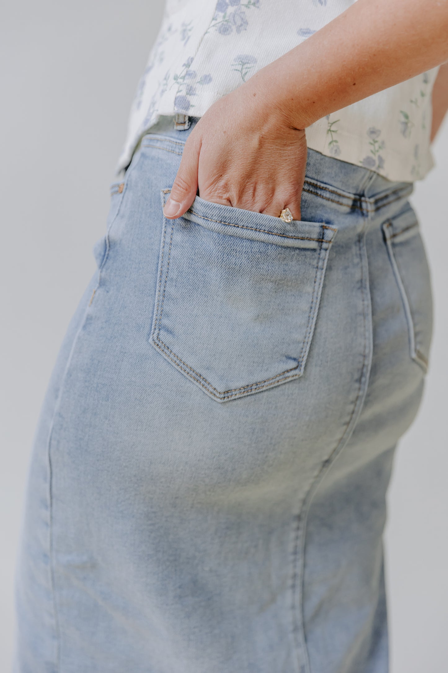 Hallie Denim Midi Skirt