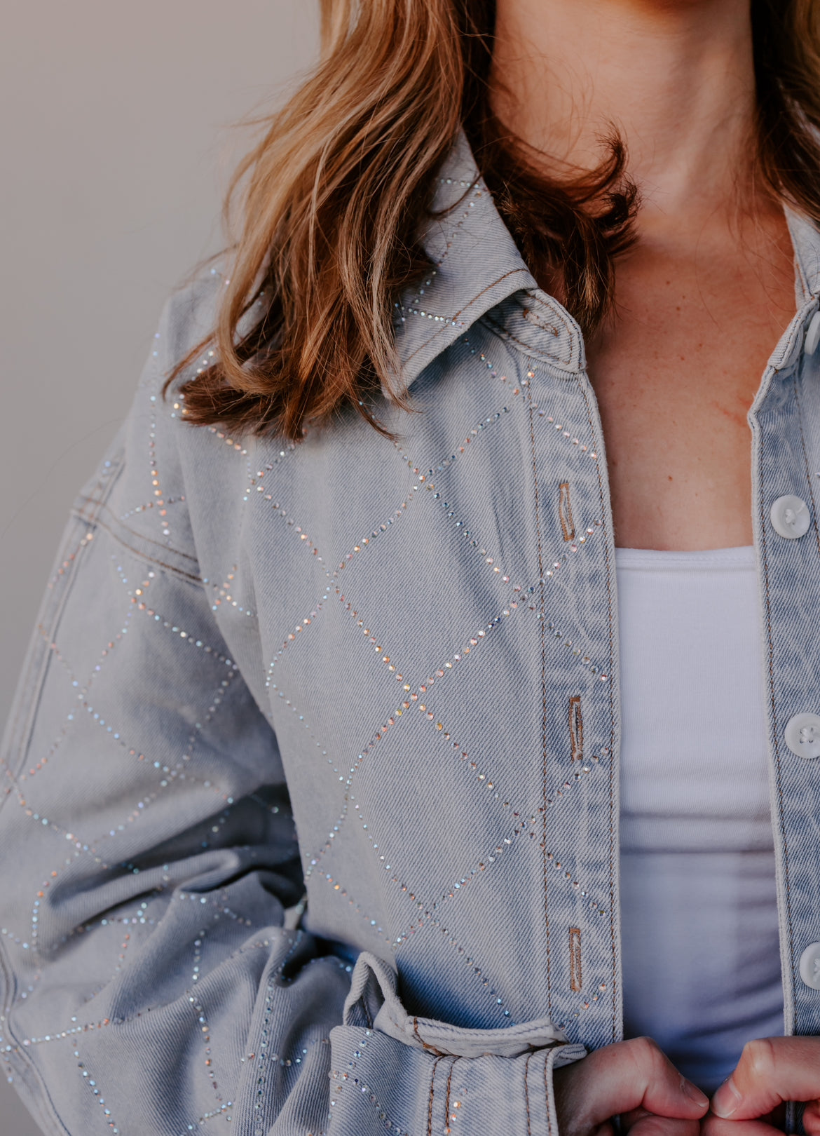 Kandice Rhinestone Denim Jacket