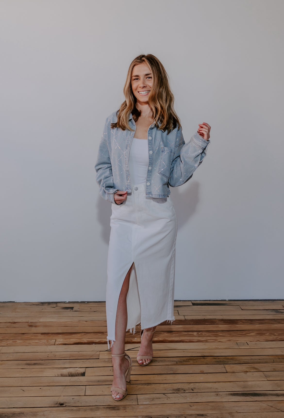 Kandice Rhinestone Denim Jacket