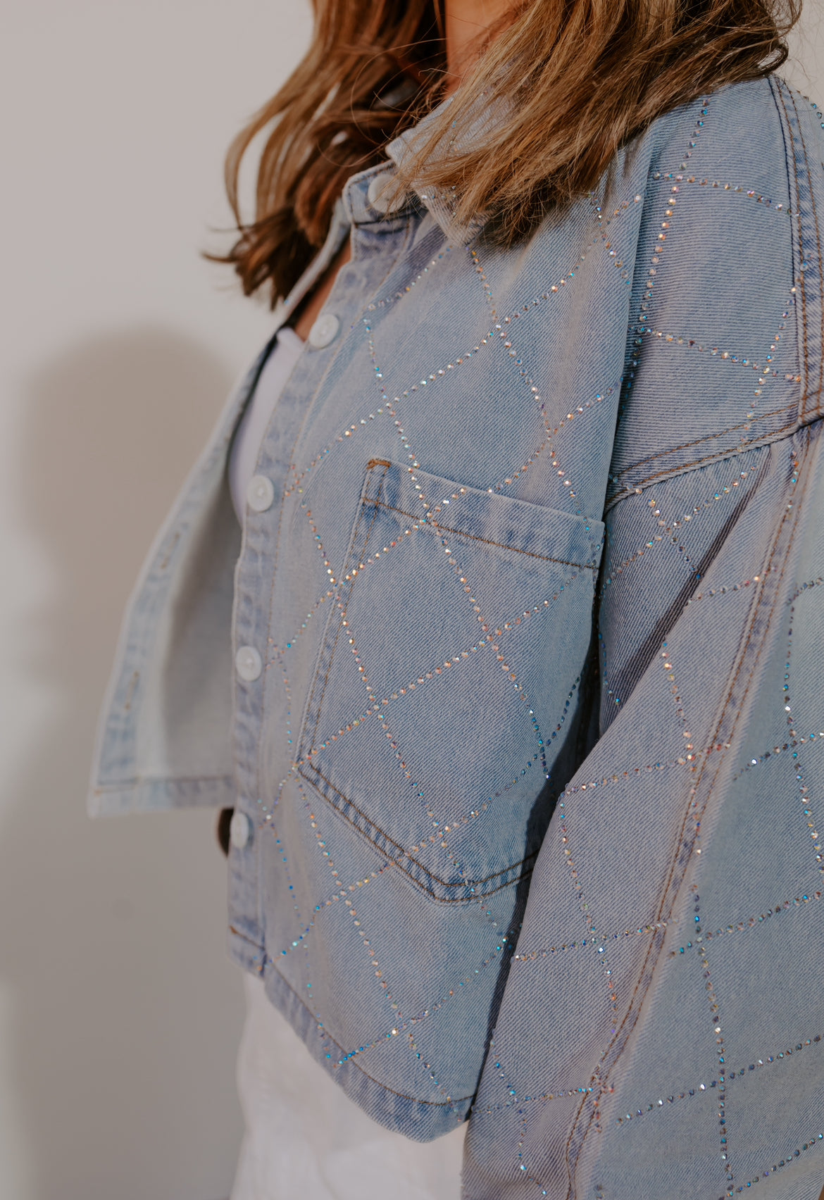 Kandice Rhinestone Denim Jacket