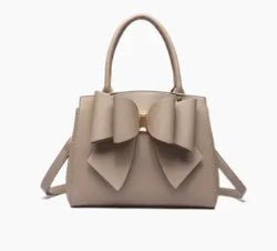 Double Handle Bow Satchel - Taupe