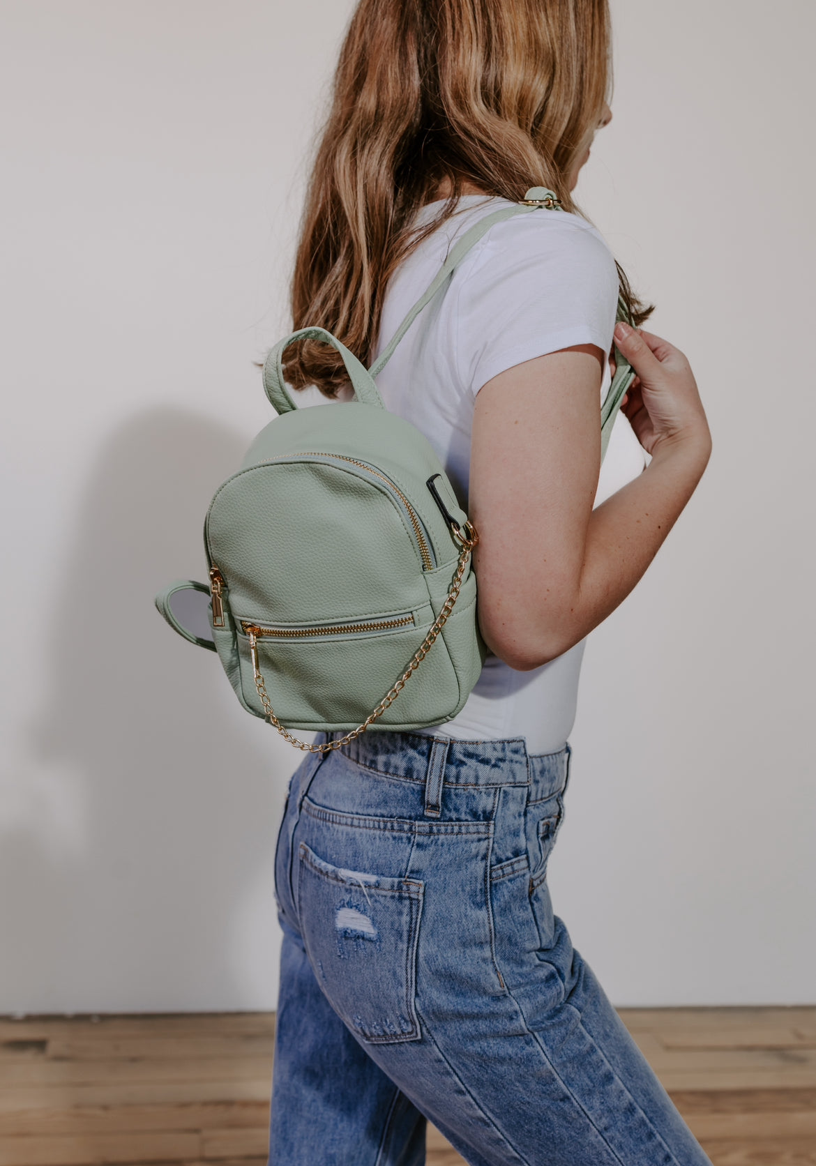 Mini Mint Backpack Purse