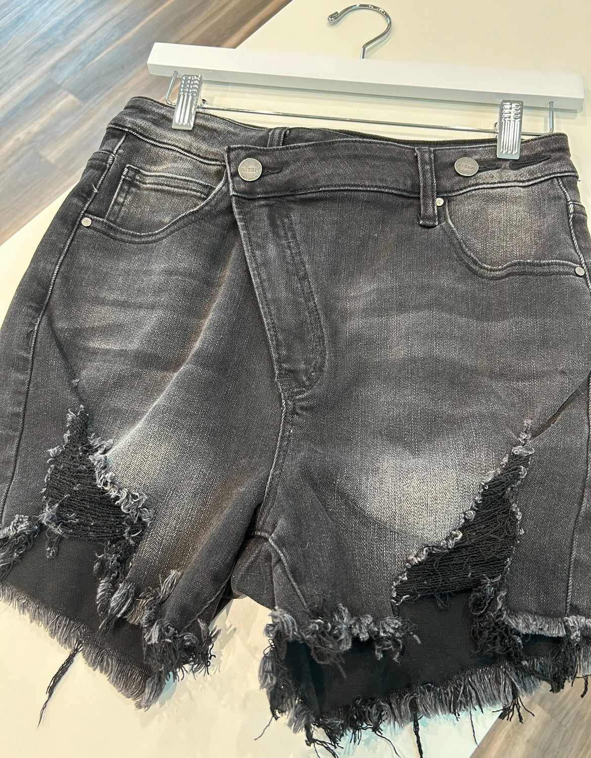 Carlen Black Denim Shorts