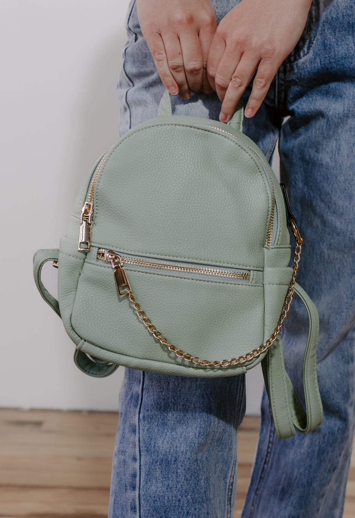 Mini Mint Backpack Purse